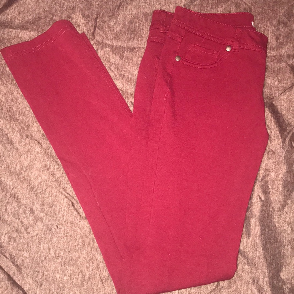 Red papaya skinny pants
